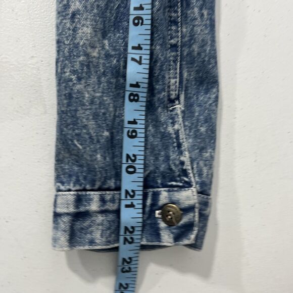 Vtg Cherokee Denim Jacket Womens M Acid Wash Hi‎ Low 80s Y2K Made USA - Picture 8 of 10